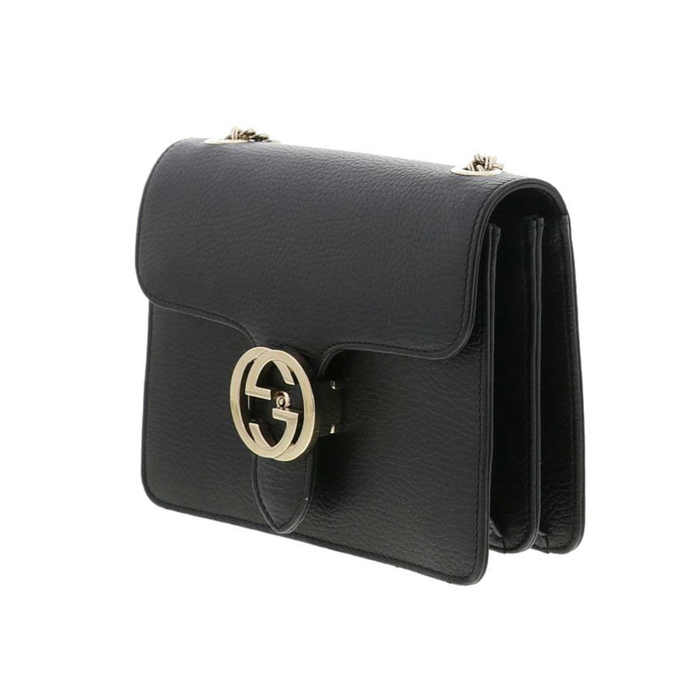 GUCCI Interlocking Chain Shoulder Bag Messenger Black B - Picture 2 of 6